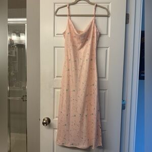 YAS Pink Floral Slip Dress